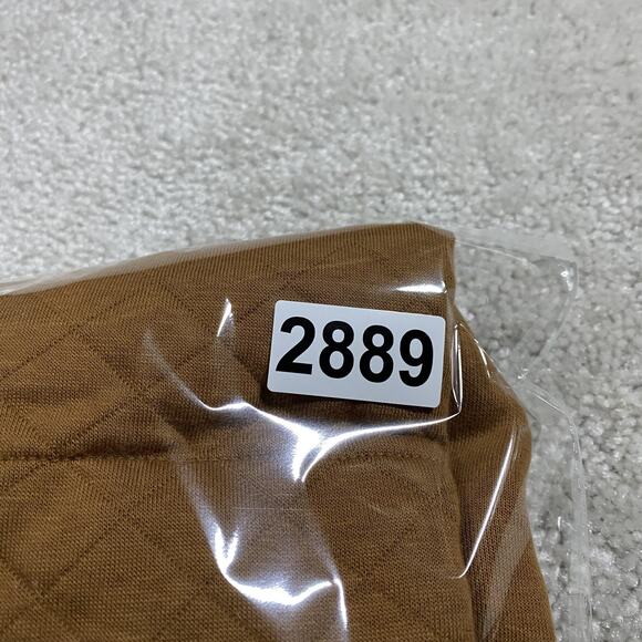 L.L.Bean Quilted Quarter Zip Pullover Mens L Brown Tan Sweatshirt Kangaroo - Picture 8 of 8